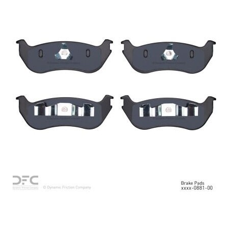 Dynamic Friction Co DFC 3000 Semi-Metallic Brake Pads - Dynamic Friction Company 1311-0881-00 1311-0881-00